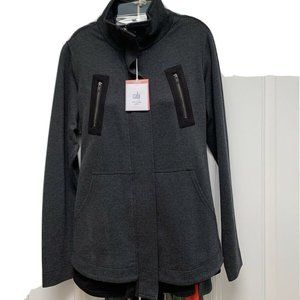 Cabi Love Carol Women’s Heather Gray Black Mesh Back Jacket Style #3184 Size S